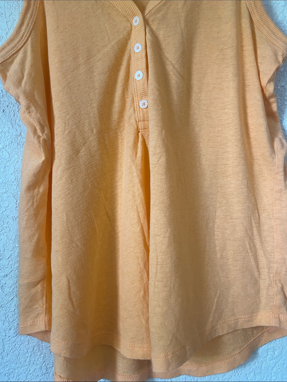 LOFT Peach Button-Front Henley Tank - Picture 4 of 6
